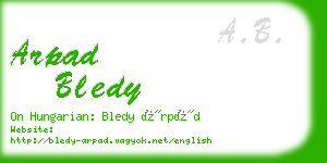 arpad bledy business card